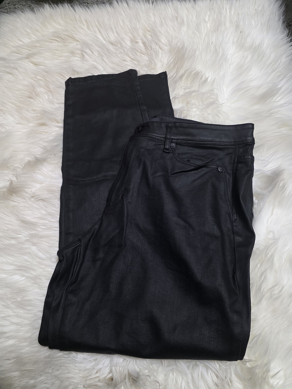 J. Jill Black Coated Skinny Pants